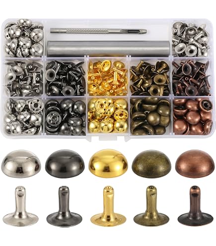 30 Tachuelas De Cabeza De Clavo En Bronce – Remaches Decorativos De 12mm Para Cuero, Punk Y Manualidades – Fáciles De Instalar Con Tornillo