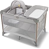 Graco Pack n’ Play CareSuite Playard, Portable Playpen with Baby Bassinet, Changing Table, Sky