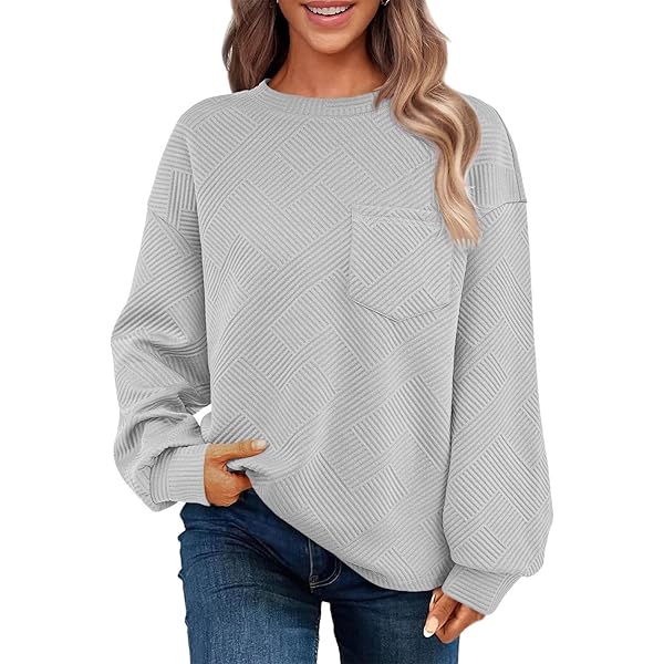 Suéteres De Cuello Redondo Para Mujer, Manga Larga, Color