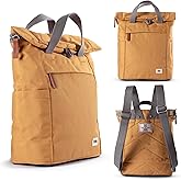 ORI LONDON Travel Backpack - Small Water-Resistant Nylon Rolltop Laptop Backpack for Men & Women - The Finchley - Flax