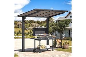 U-MAX 8' x 5' Grill Gazebo Outdoor Pergola for Patio, Freestanding Lean to Hardtop Gazebo Carport Pergolas and Gazebos Cleara