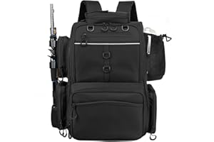 Rabjen Fishing Tackle Backpack with Rod Holders, Bottle Holder, 40L Storage Bag (Trays Not included) Store Fishing Gear
