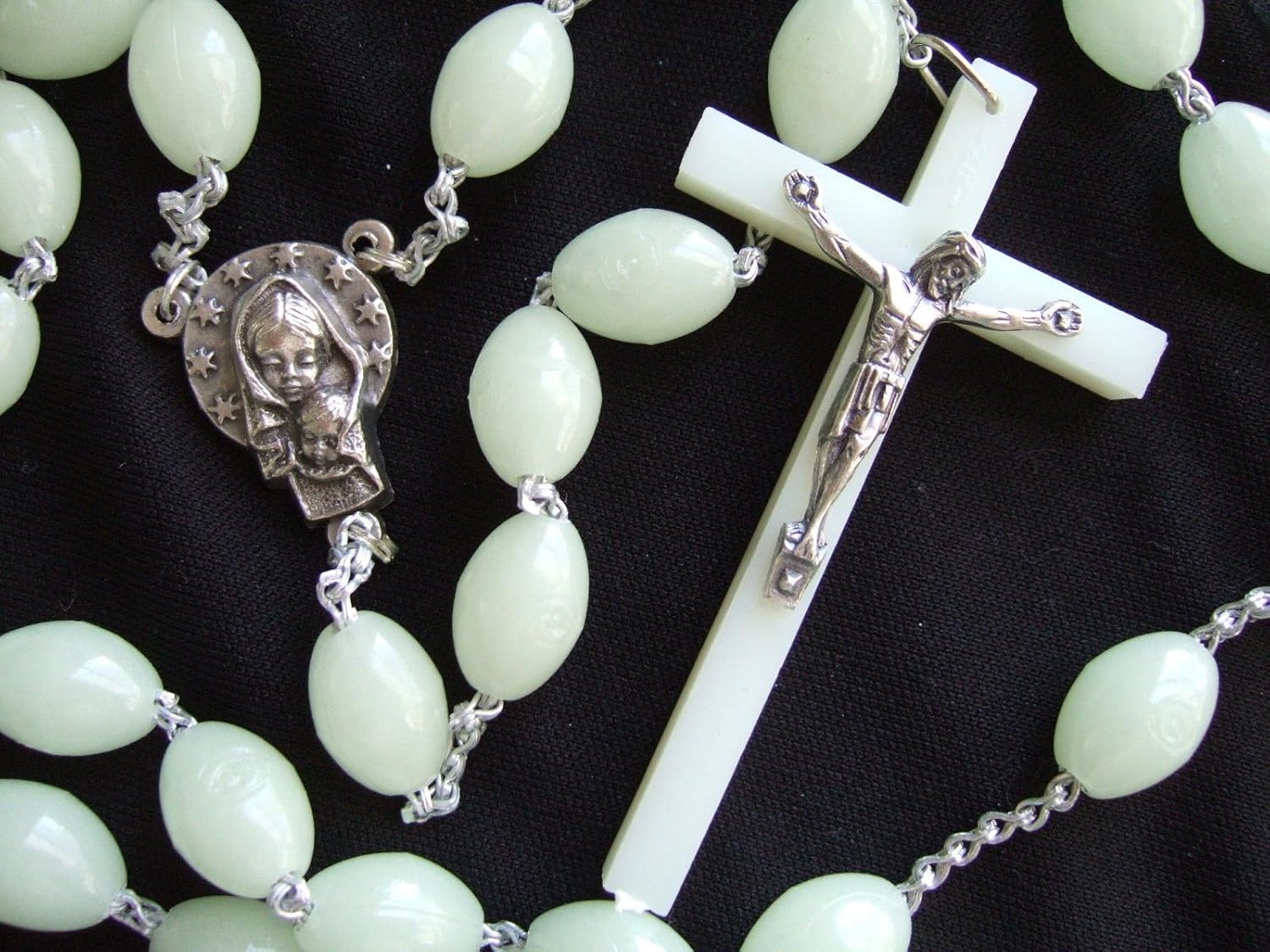 Large Luminous GLOW in the DARK Rosary Beads Rosaries Wall Hanging Home