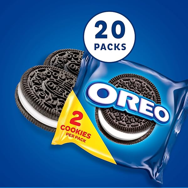 OREO CHOCOLATE SANDWICH COOKIES, 20 SNACK PACKS (2 COOKIES PER PACK)