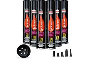 Lucienne Ultra-Refined Butane Fuel - Pure-Butane Refill Fluid for Torch with Nozzle Adapter - 5 Plastic Tips to Prevent Leakage - Sulfur-Free Lighter Gas Refill for A Efficient Burn (300 ml, 6 Pack)