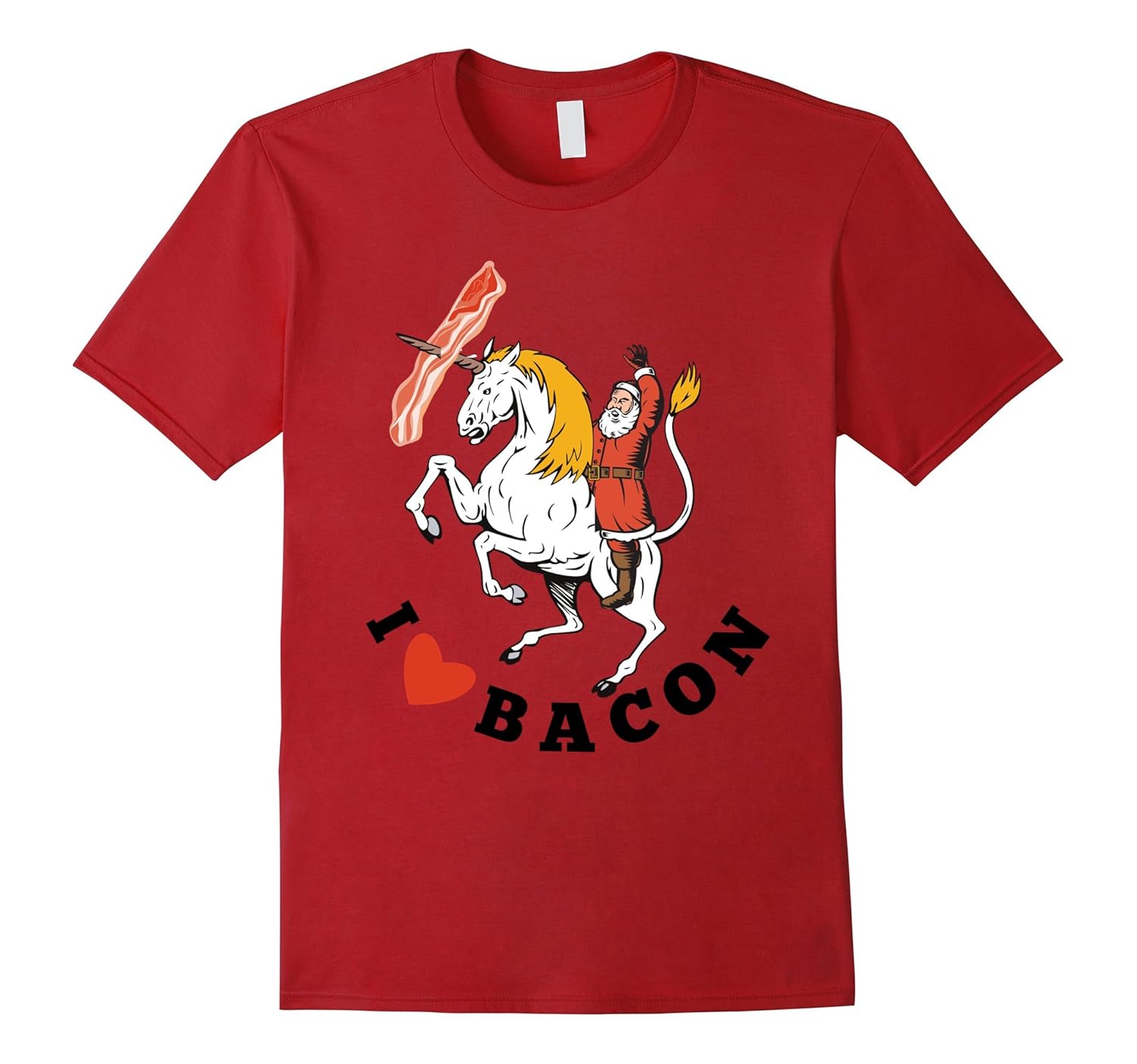 Bacon Unicorn Santa ugly Christmas Sweater on T-shirt-ANZ