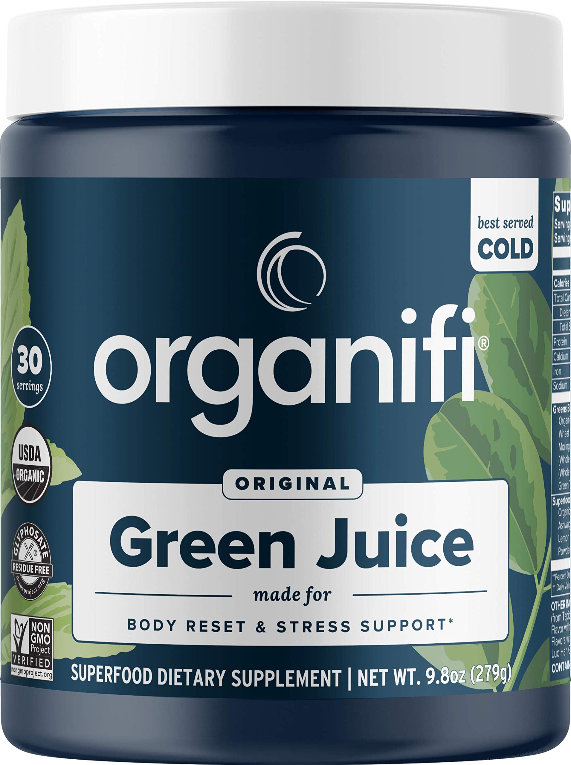 Organifi: Green Juice - Organic Superfood Powder - Organic Vegan Greens - Helps Decrease Cortisol - Provides Better Response to Stress - Supports Weight Control - Total Body Wellness - 30-Day Supply