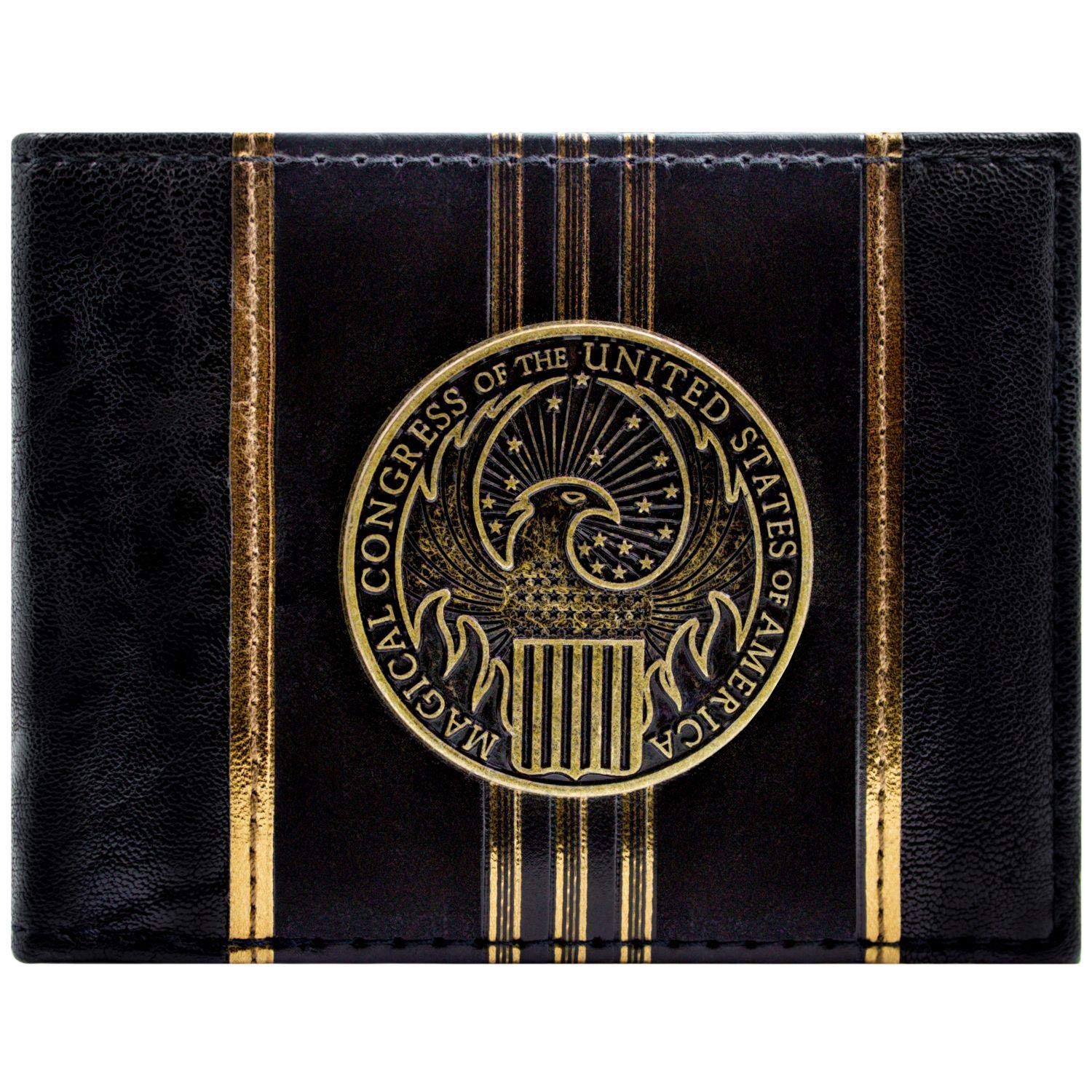 Fantastic Beasts Where to Find Them MACUSA Emblem Wallet Bi-Fold ID & Card Holder, Gold
