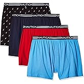 Nautica mens 4 Pack Classic Cotton Loose Knit Boxers