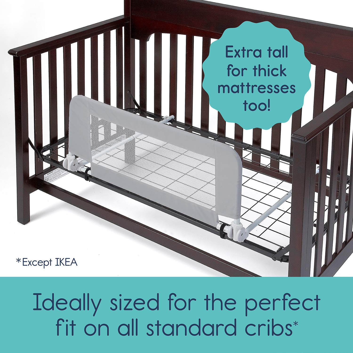 convertible crib safety rail