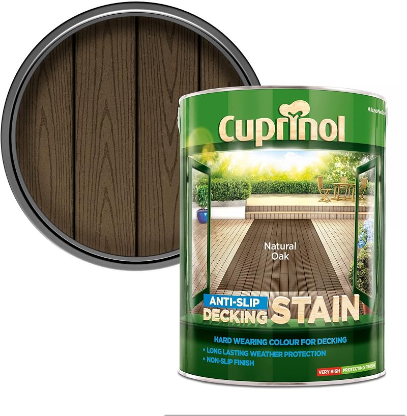 Cuprinol Anti-Slip Decking Stain Exterior Woodcare Natural Oak 2 coats