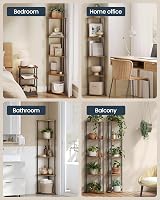 SONGMICS HOME 5-Tier Corner Shelf Rustic Brown LBC610K01 Toolless Assembly view 5
