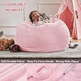 Nobildonna Pink Bean Bag Chair Cover 300L Extra Large No Filler Corduroy view 3