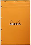Rhodia 20200C Notizblock (kariert, DIN A4, 21 x 29,7 cm, mikroperforiert, 80 Blatt) 1 Stück orange