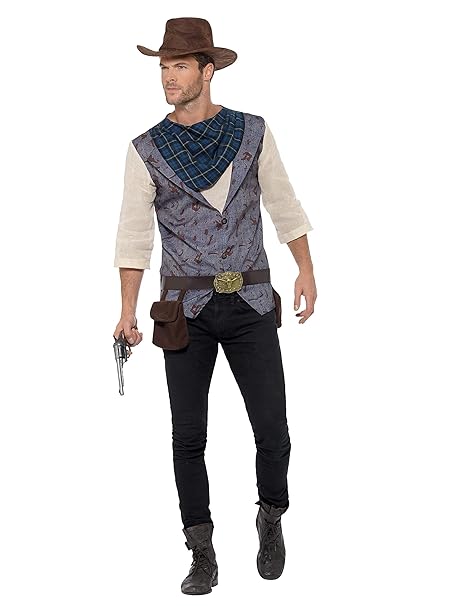 SMIFFY 'S 47245l Rugged Cowboy Kostüm, Herren, Braun, Groß, 42 – Blumenkasten