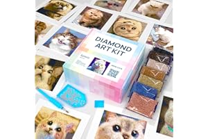 LuwoArte 12 Pack Diamond Painting Kits for Adults – Featuring Funny Meme Cats Designs – Full Drill DIY Paint Gem Art for Adults – Brilliant 5D Diamond Painting Kit – Relaxing Craft for Home Wall Décor