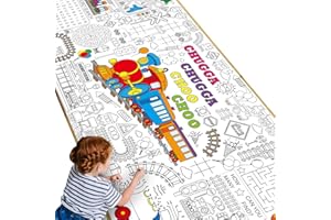 NAOZINEBI Train Giant Coloring Poster Train Large Versatile Activity Drawing Paper Coloring Tablecloth DIY Trains Theme Game Poster Table Cover Children Art Crafts Coloring Mat Home Classroom Party Suppiles