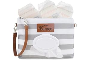 BABY BUM BRUSH Bumco Diaper Clutch - Portable Wipes Dispenser & Baby Travel Essentials, Airtight Refillable Wipes Container