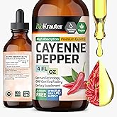 BIO KRAUTER® Cayenne Pepper Drops 684 mg - Pure Vegan Cayenne Pepper Supplements 4 Fl.Oz 56 Days of Supply - Natural Capsaicin for Digestive Support - Alcohol & Sugar Free, Non-GMO