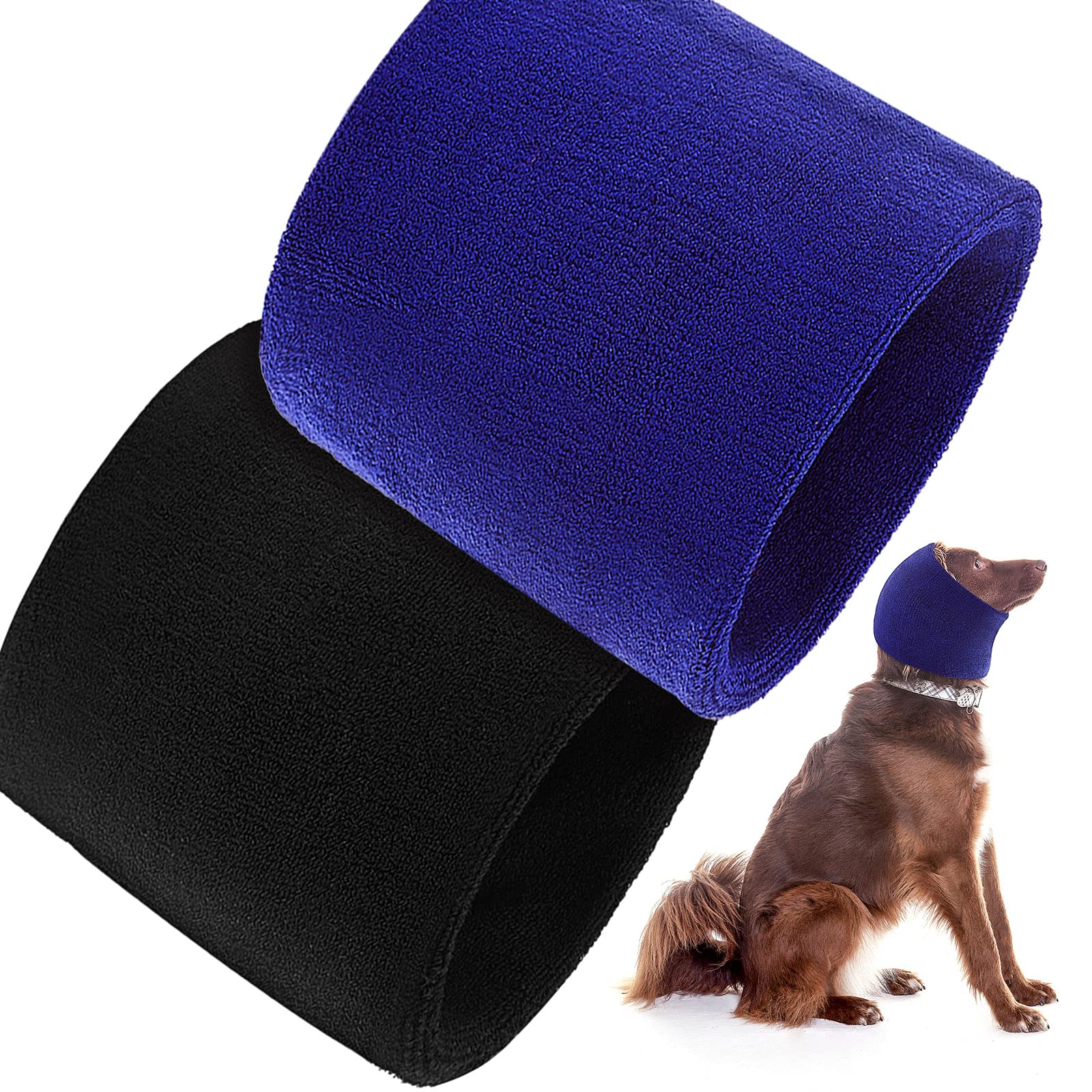 Noise Place 2-Piece Dog Warmer: Neck & Ear Wrap, Knit Snood Headwear for Comfort & Anti-Anxiety, Winter Dog Hat (23 x 20 cm)