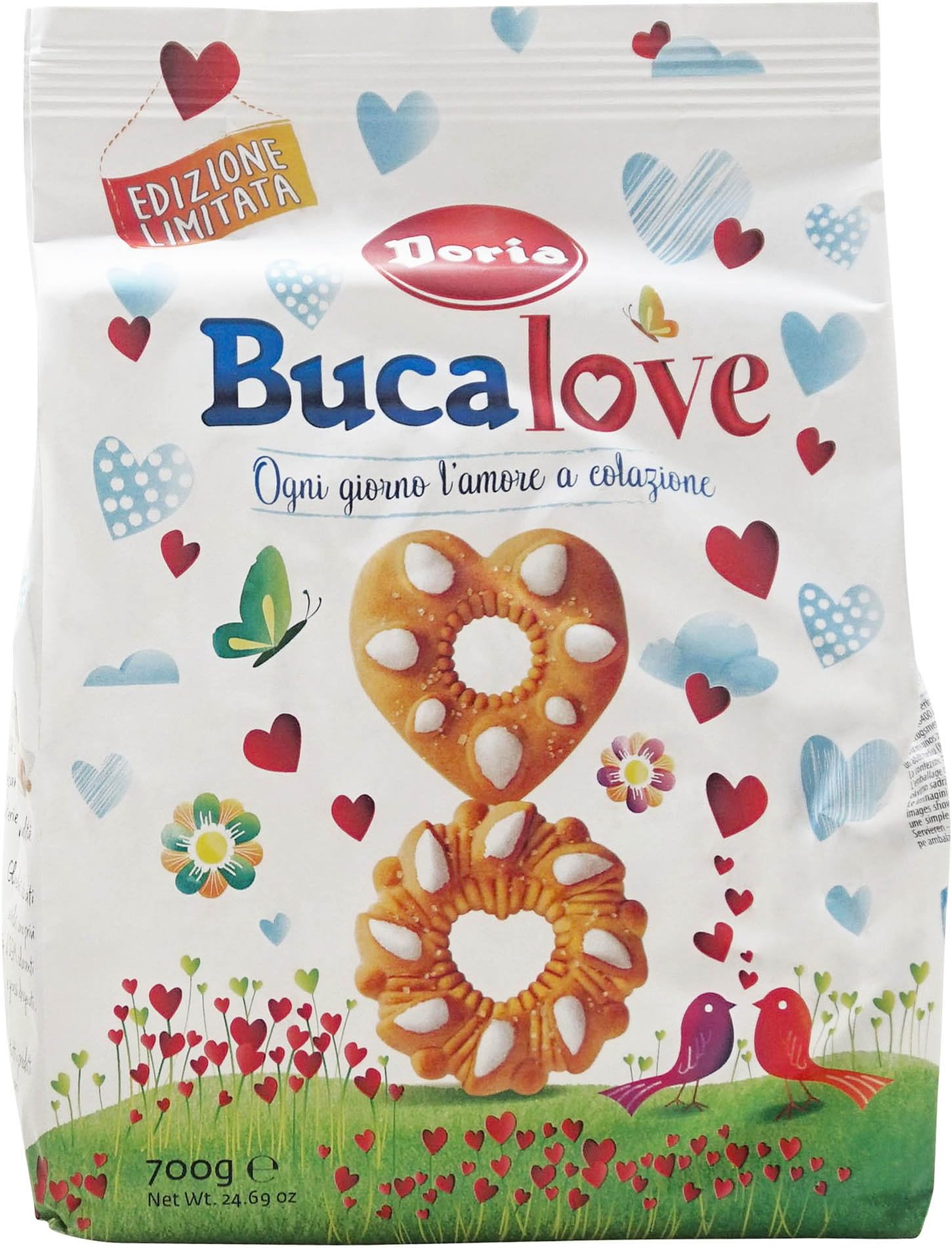 Doria: "Bucalove" Shortbread Biscuits, Limited Edition - 24.69 Ounces (700g) Package [ Italian Import ]