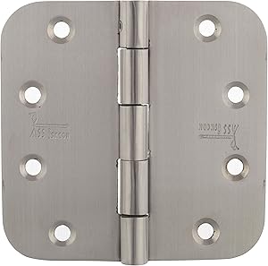 s siskcon 4 inch x 4 inch Stainless Steel Heavy Duty Shed Door Hinges Satin Finish Hgs-404025-Sb-32D 5/8 Radius Exterior Doors Security Pin Hinge - Pack of 1