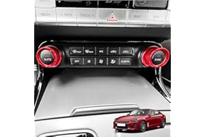 YOUTOOCAR 2PCS Aluminum Alloy Air Conditioning Adjustment Knob Cover Compatible with Kia Stinger 2017-2023 Accessories (Red)