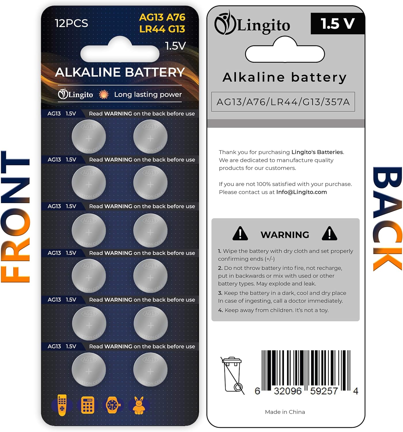 100 Power Game Controllers Remotes Clocks Perfect For Watches Toys More Premium Alkaline 1 5 Volt Non Rechargeable Coin Cell Batteries Lingito 36 Pack Lr44 Ag13 6 Battery Coin Button Cell Electronics