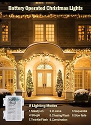 Battery Operated String Lights Outdoor, 2 Pack