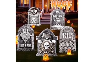 ANYGIFT 25.6inches Halloween Decorations Outdoor, DIY Halloween Decorations Outdoor of Gravestone Yard Signs, Extra Large Halloween TombstonesCemetery Headstones Scary Decorations for Garden with Waterproof