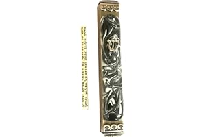 TAMARA BASKIN ART GLASS Art Glass Mezuzah, Easy Mount Indoor or Outdoor Weatherproof Metal Case Gift Box and Non-Kosher Scroll Included Hand Made in USA Guaranteed for Life! (Silver Dust)