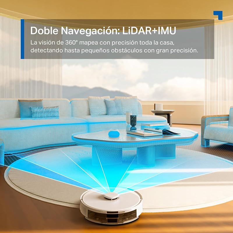 RV30 MAX Plus - Robô Aspirador 5300Pa, Base Auto-Esvaziante, Navegação a Laser LiDAR e Mapeamento Inteligente, Limpeza 4 em 1: Varreduras, Aspiradores, Mops e Mops, Controlo por Voz e App, Branco