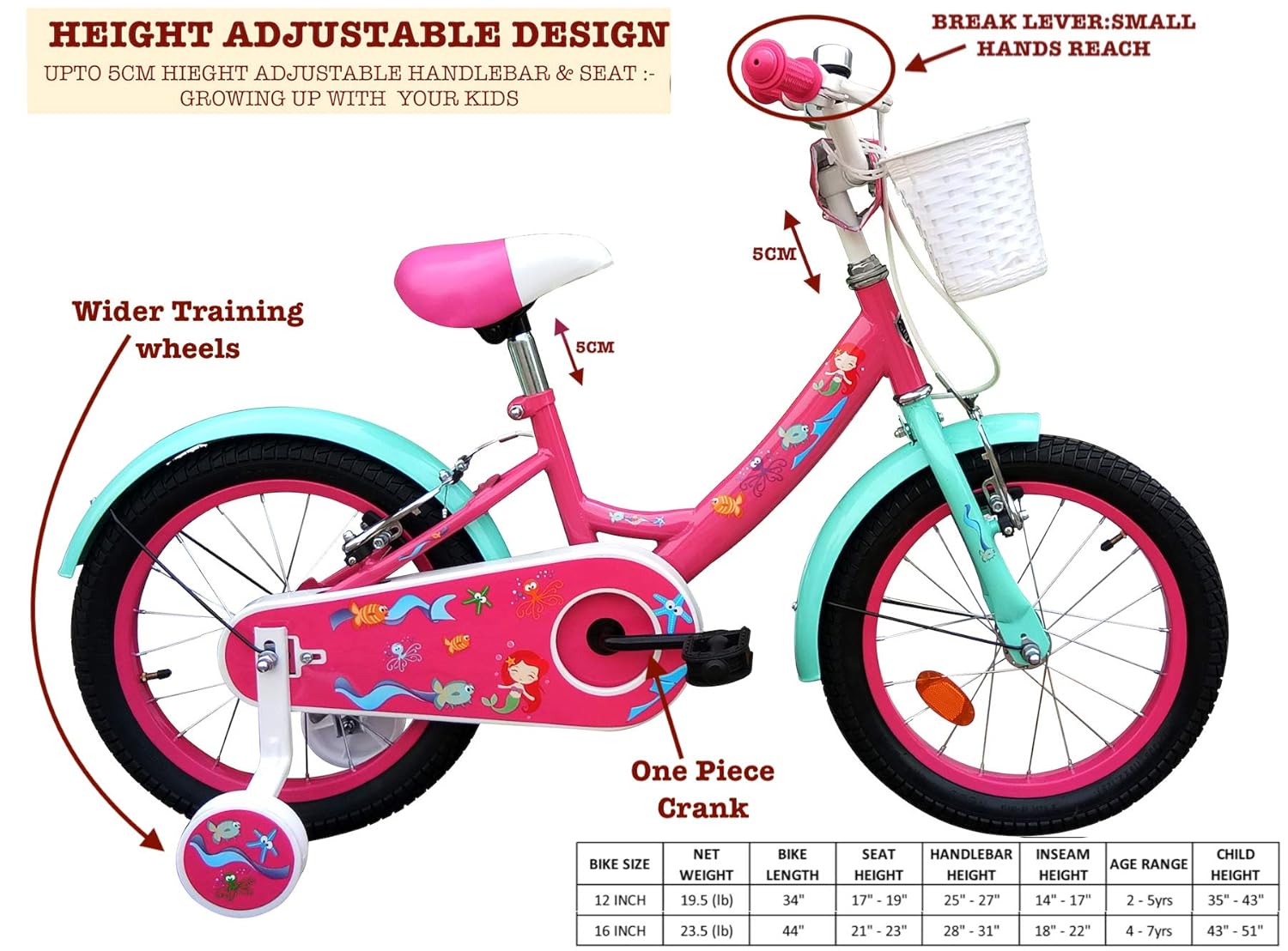 bike size 7 years girl