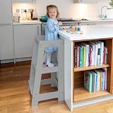 Stepup Baby Toddler Tower Adjustable Step Grey Montessori Stand Kid Stool view 2