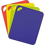 Dexas Heavy Duty Grippmat Flexible Cutting Board Set of Four, 11.5 by 14 inches, Blue, Green, Yellow, Red