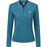 MoFiz Women's Golf Polo Shirt UPF 50+ Sun Protection 1/4 Zip Long Sleeve Pullover Tops Quick Dry Athletic Sport T-Shirt