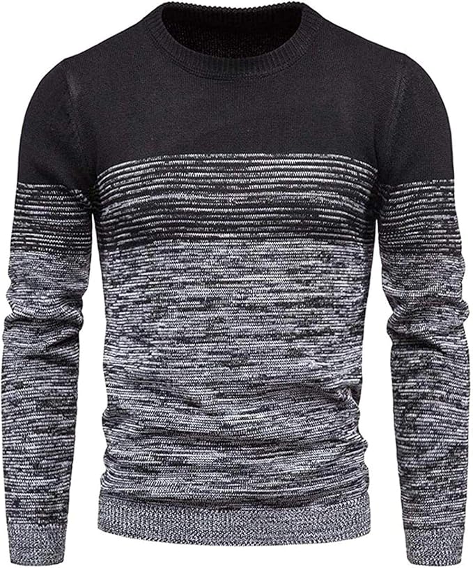 Bakugou Black Back Mens Contrast Color Long Sleeve Pullover Round Neck