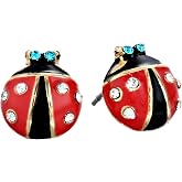 Betsey Johnson Red &amp; Black Ladybug Stud Earrings