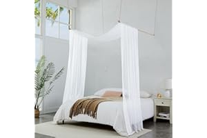 Warm Home Designs White Bed Canopy Curtains in 55 x 360 Inch Size. Our King Canopy Bed Curtains Work Great as Kids Canopy, Bed Scarf, Bed Curtain or to Enhance Bed Decor. BC White 360"