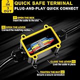 HUYU IP68 Waterproof Junction Box 2-Way 3-In 3-Out M20 Cable Gland view 6