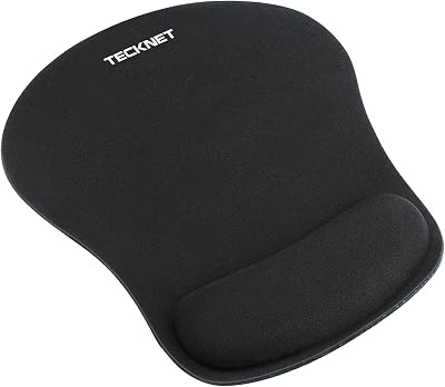 TECKNET Ergonomic Mouse Pad Wrist Support Memory Foam Black