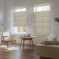 Boolegon No Drill Cordless Roman Shades for