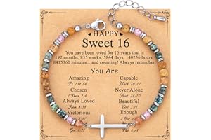 TONY & SANDY Christian Cross Bracelet for Women, Stocking Stuffers for Women, Confirmation Baptism Easter Gifts, Unique Gift for Friends Daughter Mom Sister in Christ on Birthday Christmas