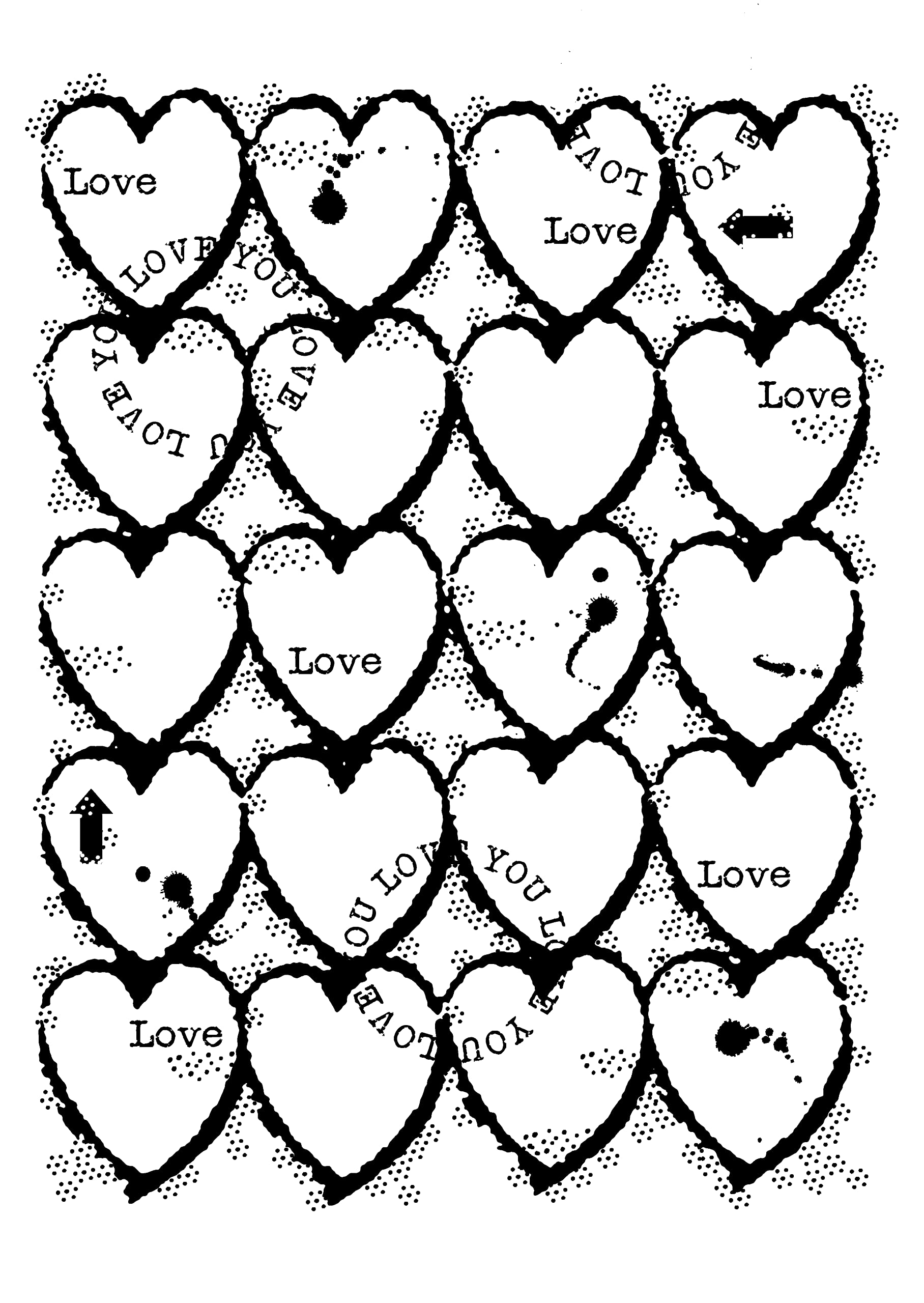Woodware Francoise Collection Clear Magic-Heart Background-Stamp Set, A6 Transparent FRS896