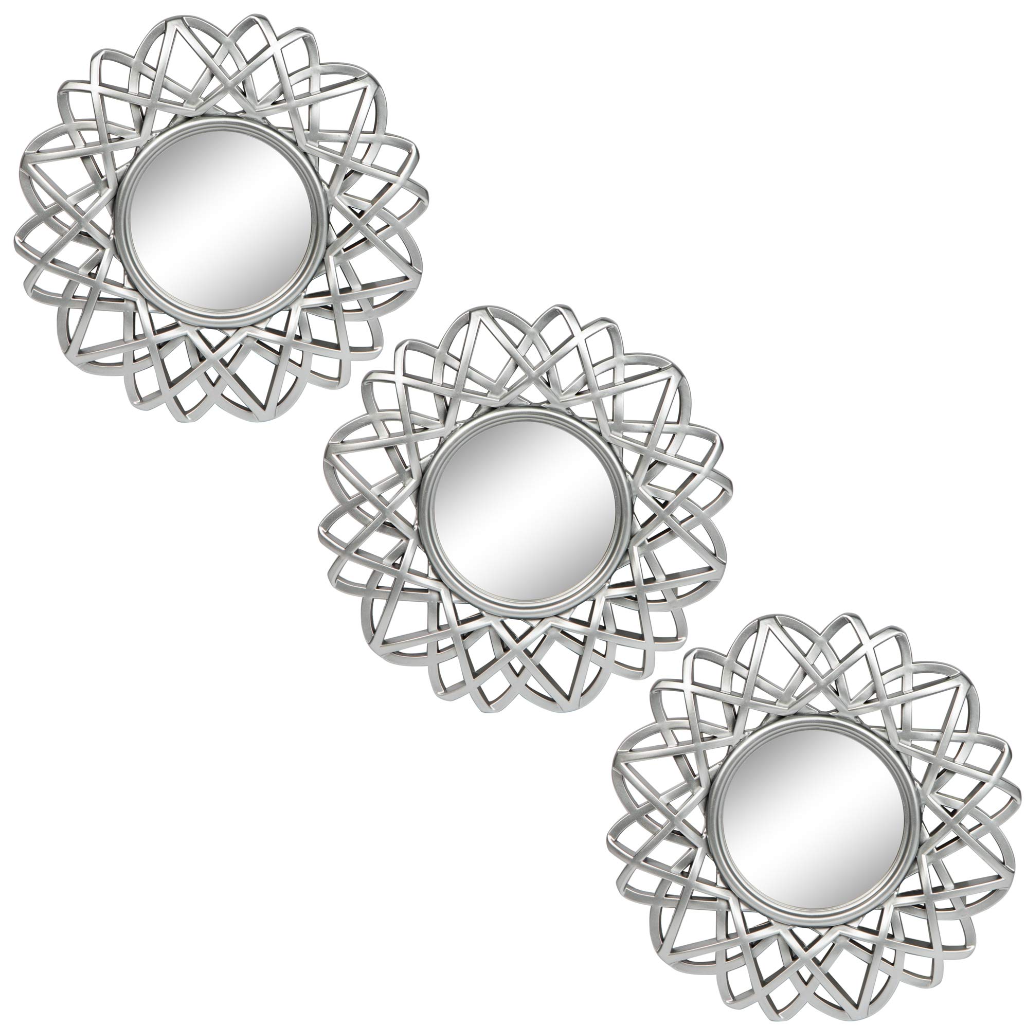 Kelly Miller Small Round Decor Wall Mirrors Set of 3 Home Accessories for Bedroom, Living Room & Dinning Room (BM005)
