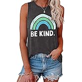 IRISGOD Womens Tank Tops Loose Fit Summer Cute Graphic Sleeveless Shirts Workout Basic Tunic