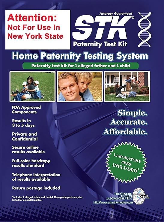 Stk S Paternity Test Kit Includes All Lab Fees And Free Return Mailer For 99 999 Accurate 2 Person Testing Health Personal Care Amazon Com