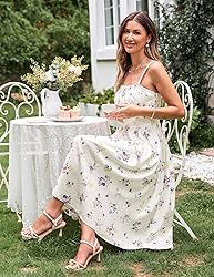 Floral Corset Sundress for Women Ruched Bust Summer
