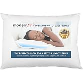 MODERNJOE'S Queen Water Pillow 20x28, Adjustable Waterbase, Fiber Fill | Adjustable Water Pillow for Sleeping, Add or Remove Water to Set Firmness, for Side, Back and Stomach Sleepers