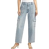 Silver Jeans Co. Women's Denim Utility Cargo Jeans, Regular and Plus